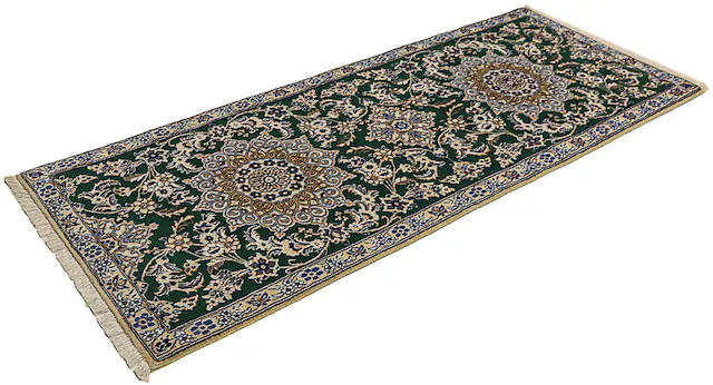 morgenland Orientteppich »Perser - Nain - Royal - 200 x 89 cm - dunkelgrün« günstig online kaufen