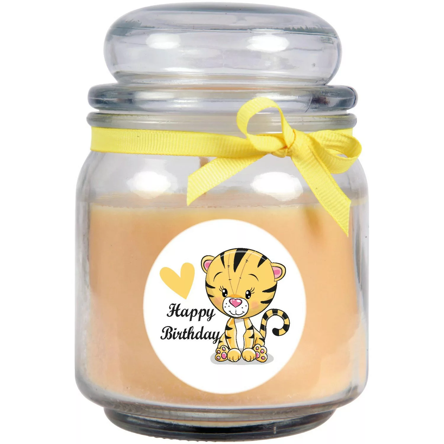 HS Candle Duftkerze & Bonbon Glas Geburtstag Vanille Gelb günstig online kaufen