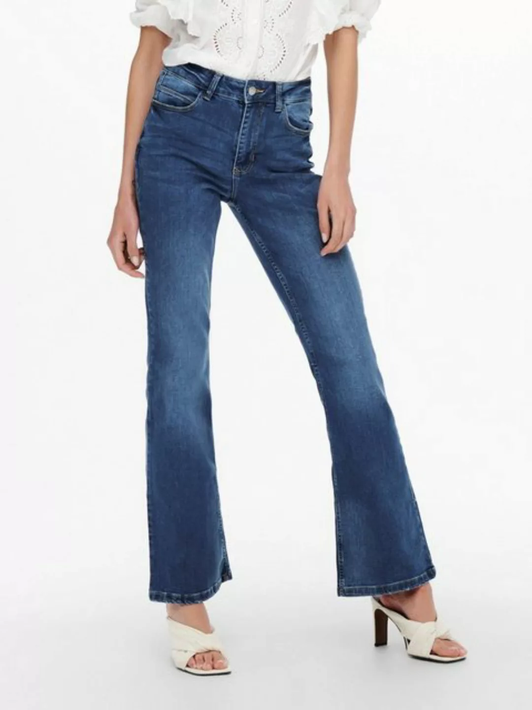 Jdy New Flora Neela Life High Waist Flared Jeans 25 Medium Blue Denim günstig online kaufen