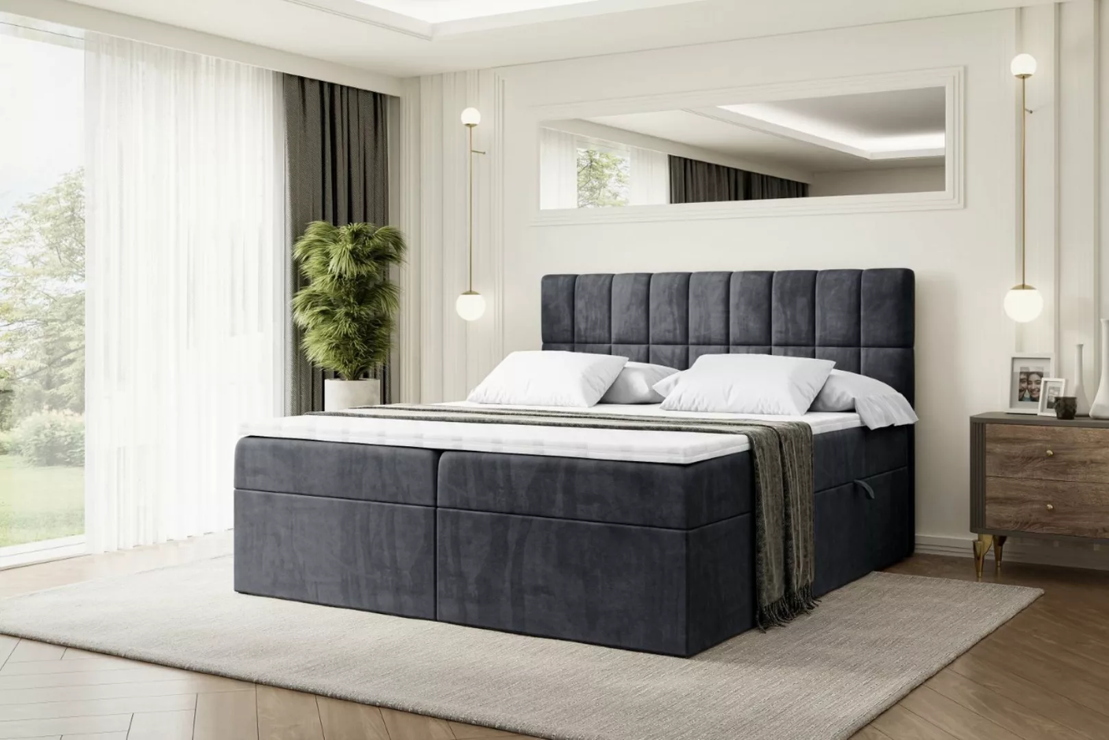 ALTDECOR Boxspringbett MIAMI (Multipocket-Matratze H4, H3 Matratze Bonellfe günstig online kaufen