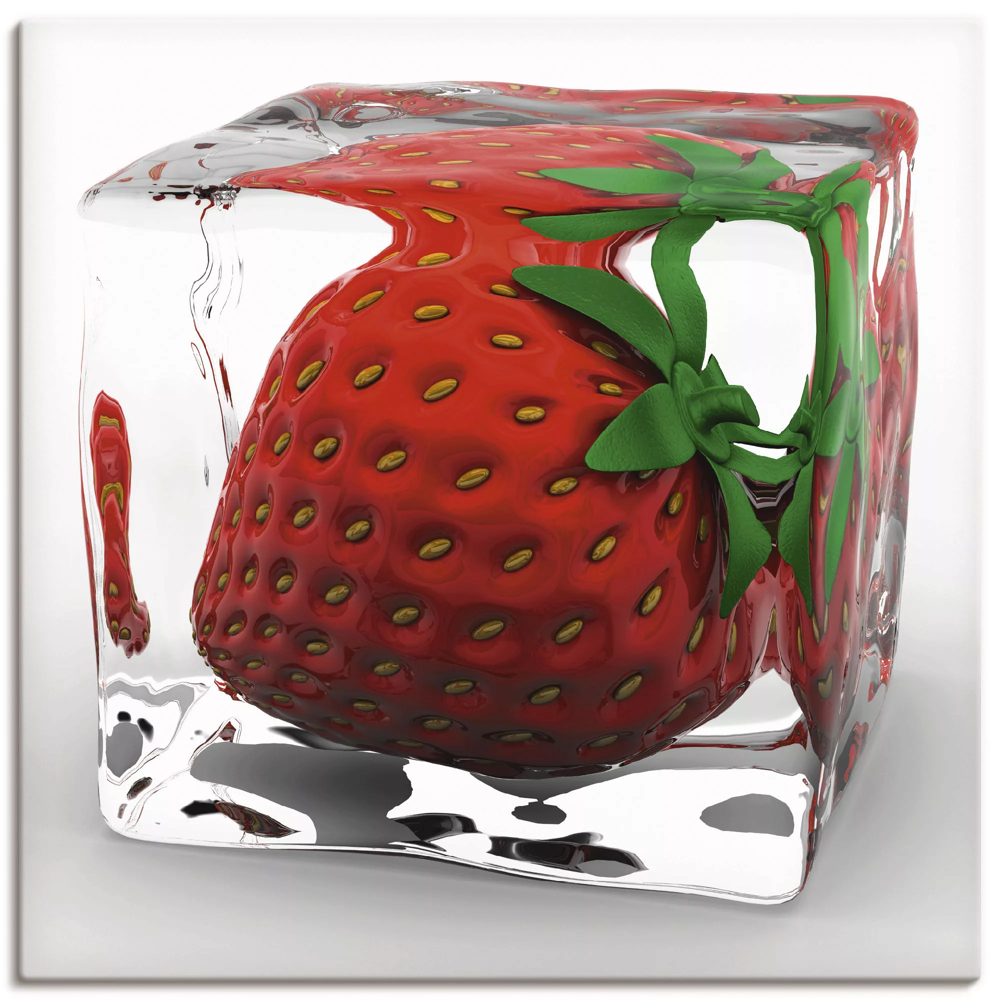 Artland Wandbild »Erdbeere in Eis«, Lebensmittel, (1 St.) günstig online kaufen