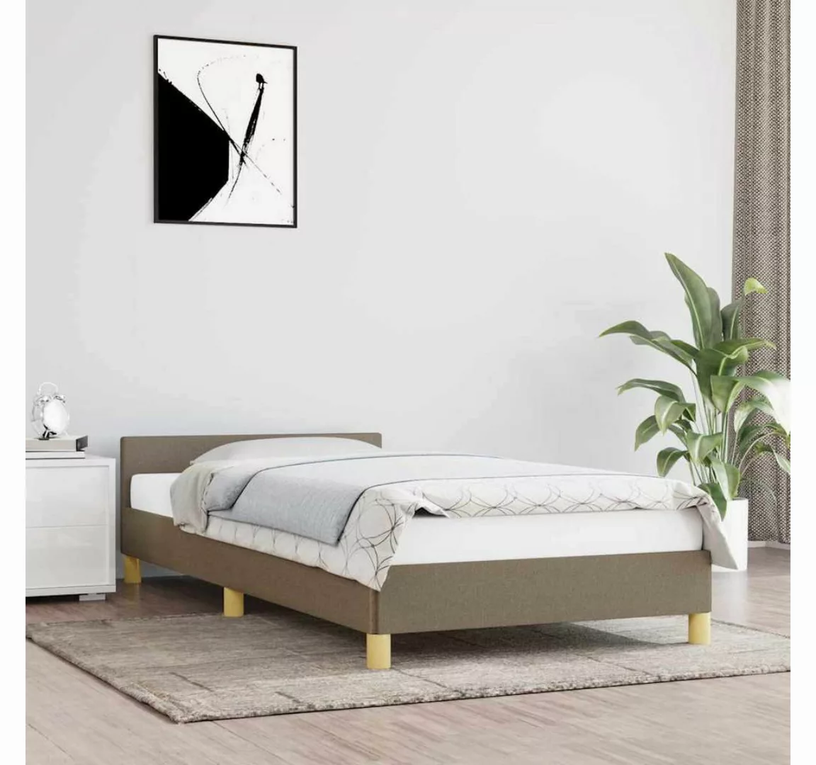 vidaXL Bett, Bettgestell ohne Matratze Taupe 100x200 cm Stoff günstig online kaufen