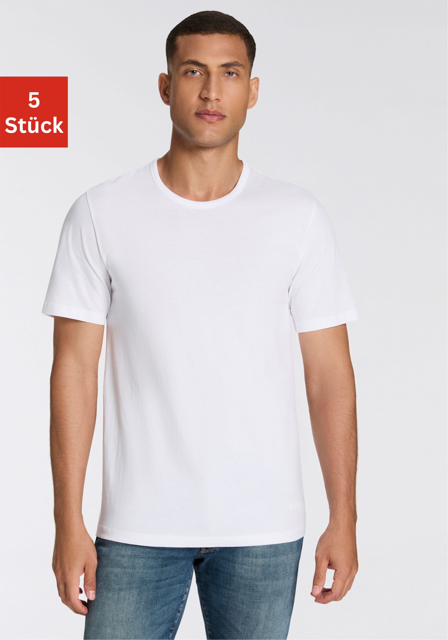 BOSS T-Shirt "5P Authentic", (5 tlg.), Basic, Rundhals Sparpackung Set Logo günstig online kaufen