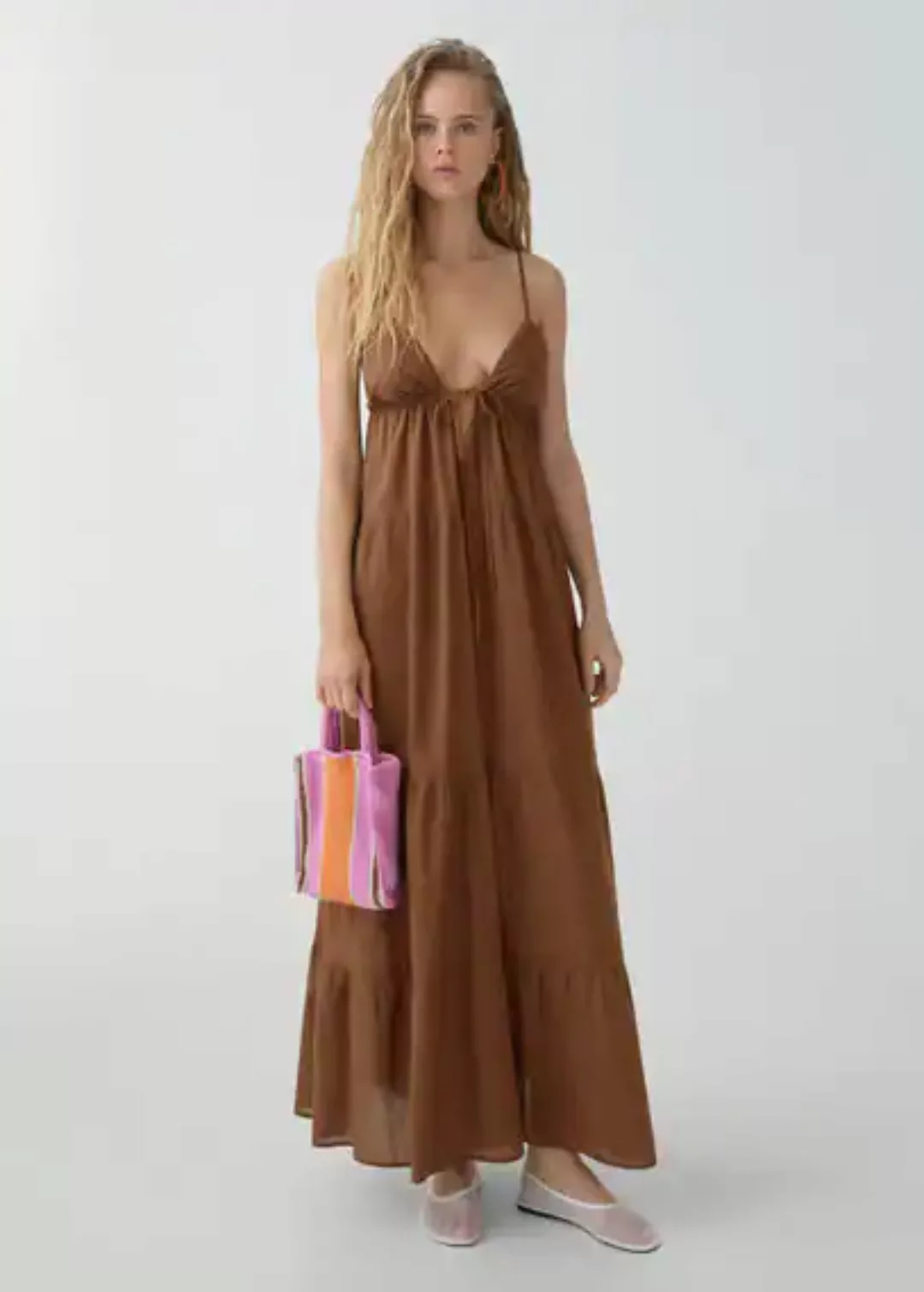 Langes Kleid mit Schleifenausschnitt günstig online kaufen