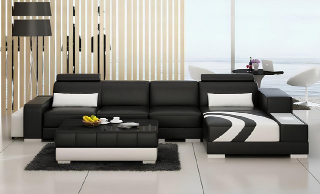 Xlmoebel Ecksofa Neue Ledercouchgarnitur für das Wohnzimmer mit Ecksofa und günstig online kaufen