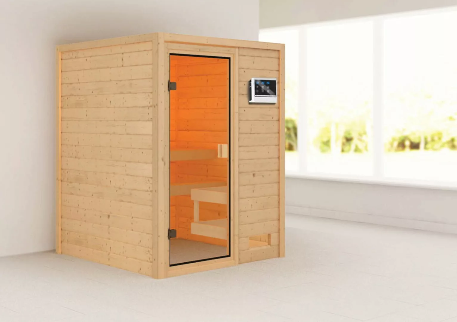 welltime Sauna »Sandy«, 3,6-kW-Plug & Play Ofen mit ext. Steuerung günstig online kaufen