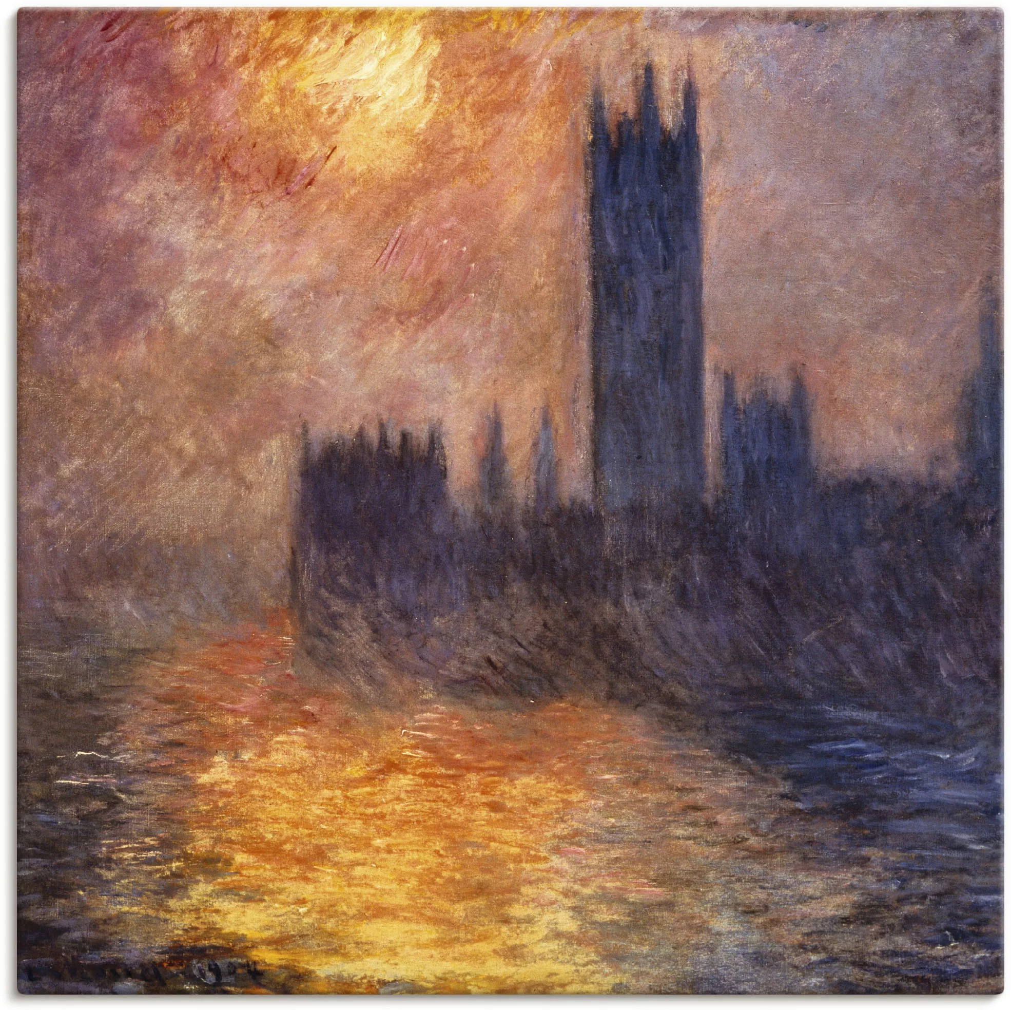 Artland Leinwandbild "Parlament in London bei Sonnenuntergang", Sonnenaufga günstig online kaufen