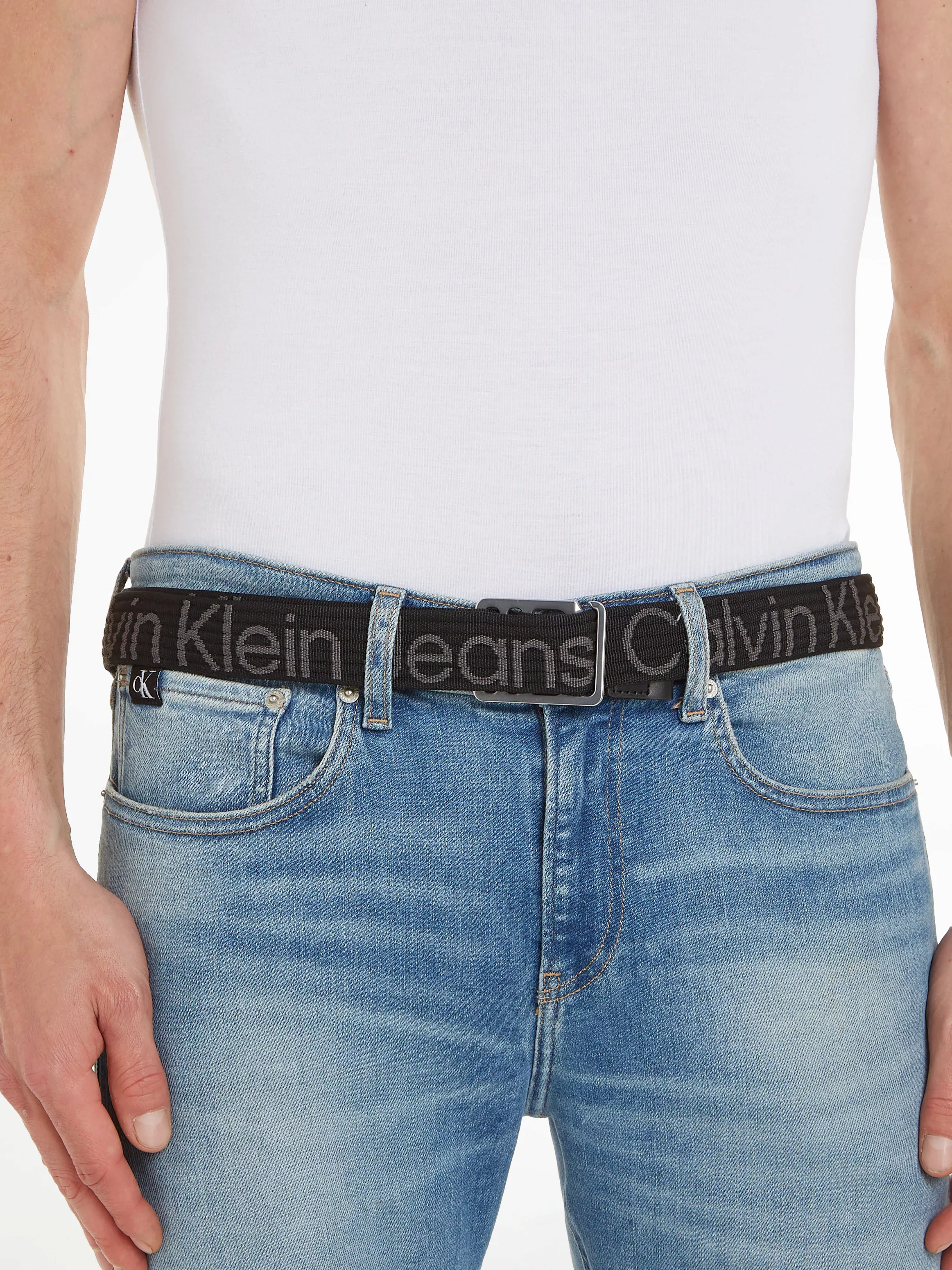 Calvin Klein Jeans Synthetikgürtel "SLIDER LOGO WEB LTHR BELT 35MM" günstig online kaufen