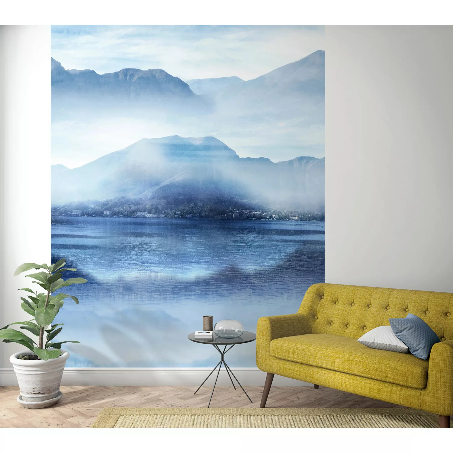 Marburg Vliestapete Illustration Gebirge Blau-Grau 270 cm x 212 cm FSC® günstig online kaufen