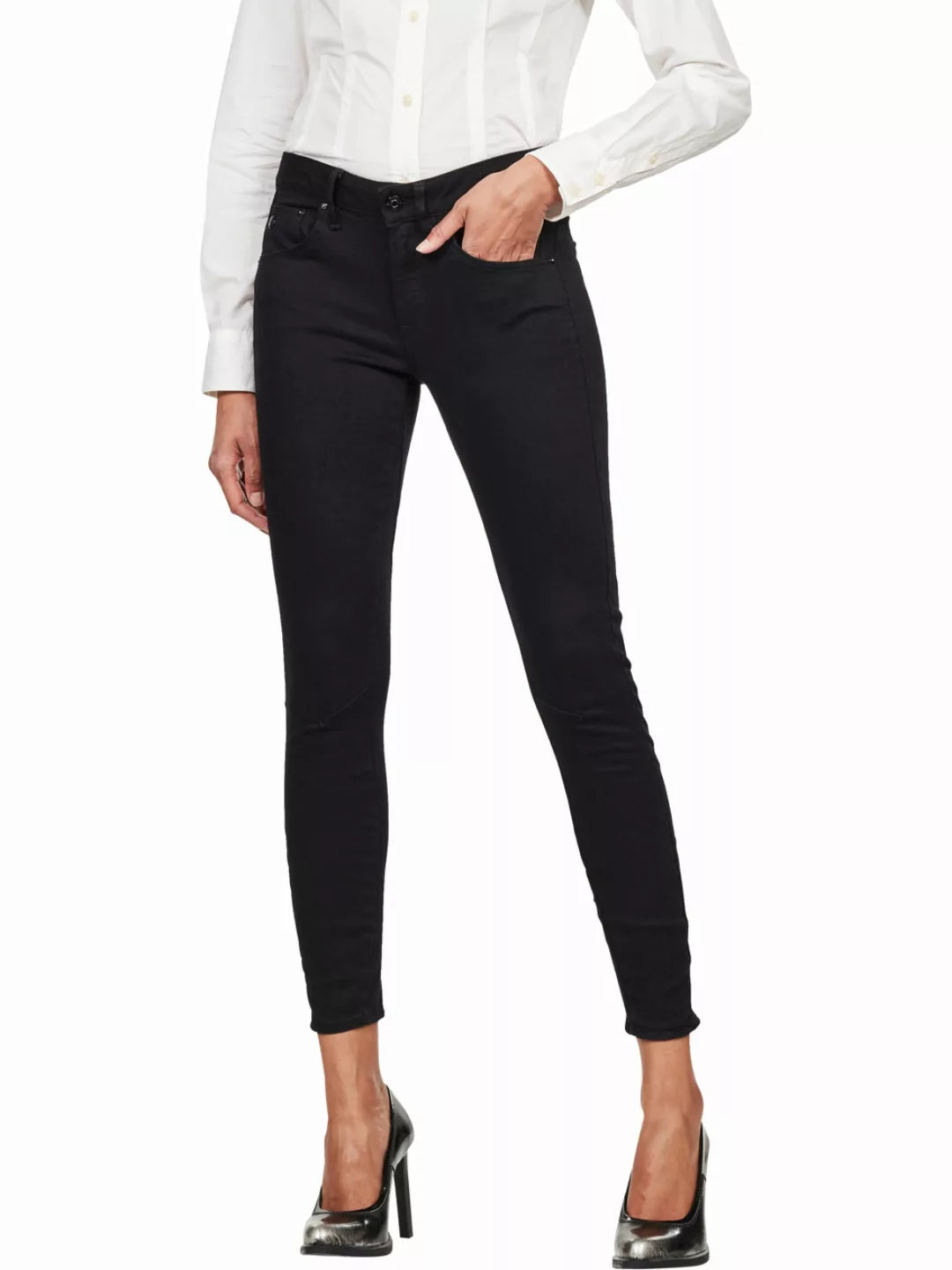 G-STAR Skinny-fit-Jeans Arc 3D Mid Skinny mit coolen Knieabnähern günstig online kaufen