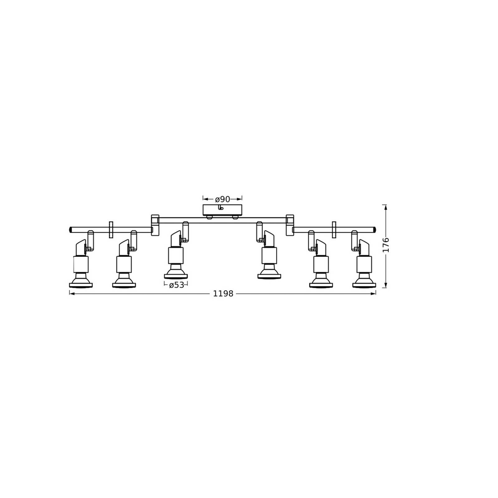 OSRAM Deckenstrahler, weiß, 6-flg., Metall, GU10-LED 927 dim günstig online kaufen