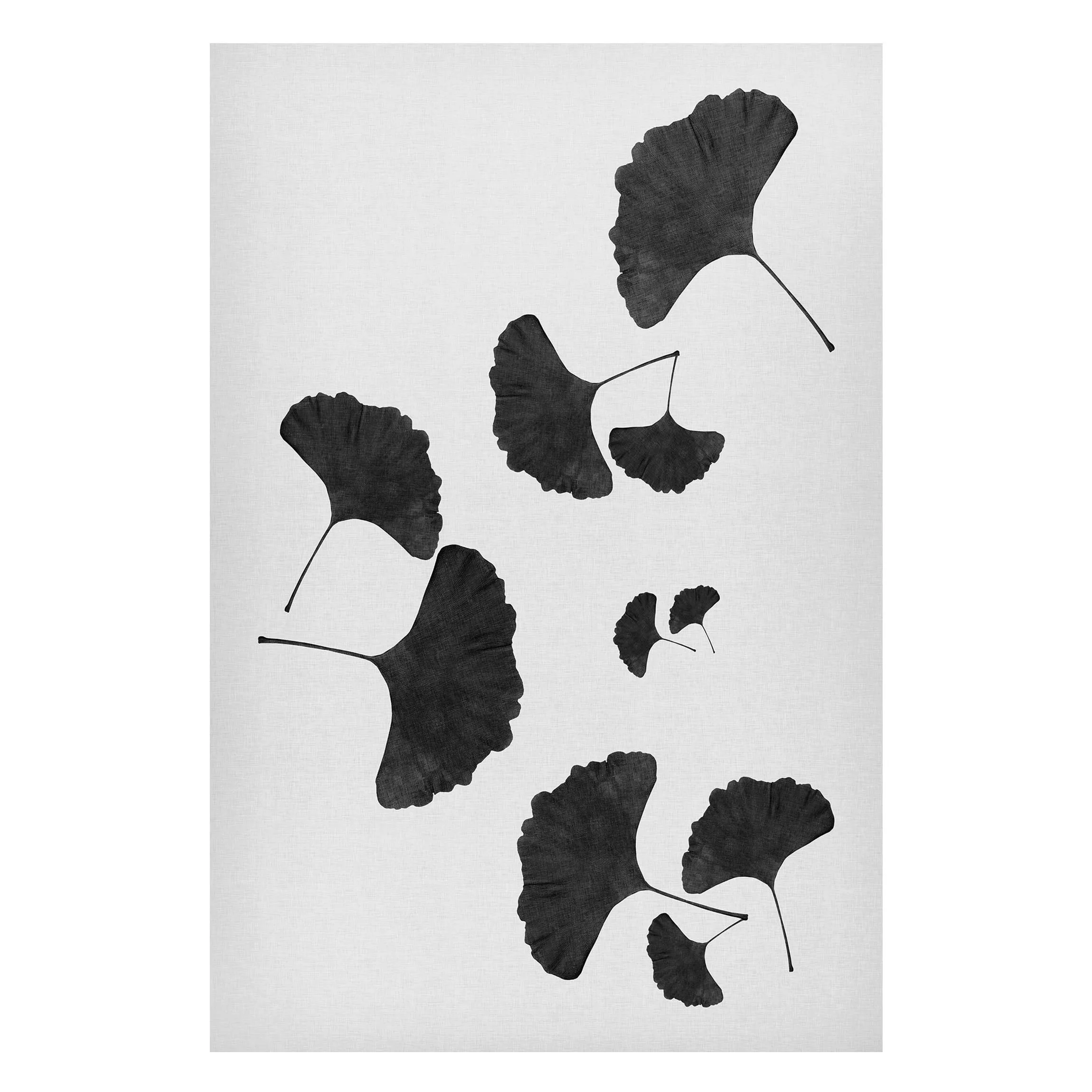 Magnettafel Ginkgo Komposition in Schwarz-Weiß günstig online kaufen