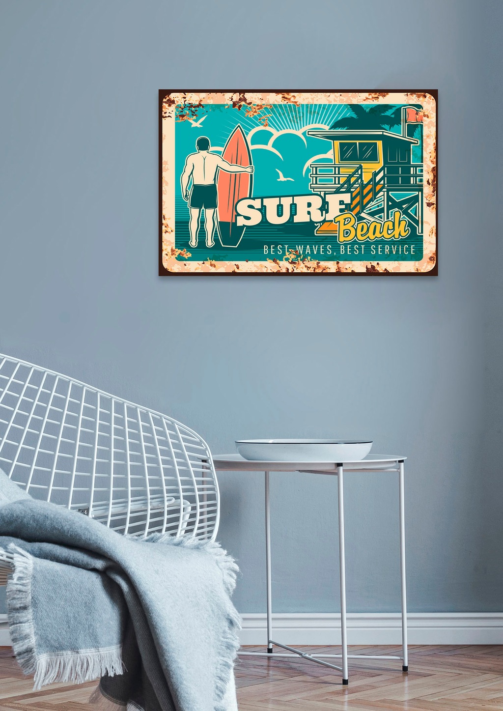 queence Metallbild "Surf Beach", (1 St.), Stahlschilder günstig online kaufen