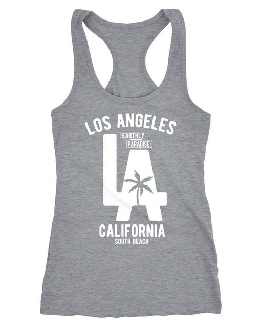 Neverless Tanktop Damen Tank Top Los Angeles California LA Palme Racerback günstig online kaufen