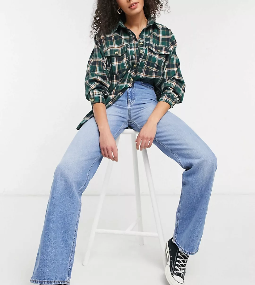 Dr Denim Tall – Echo – Jeans mit weitem Bein in Mittelblau günstig online kaufen