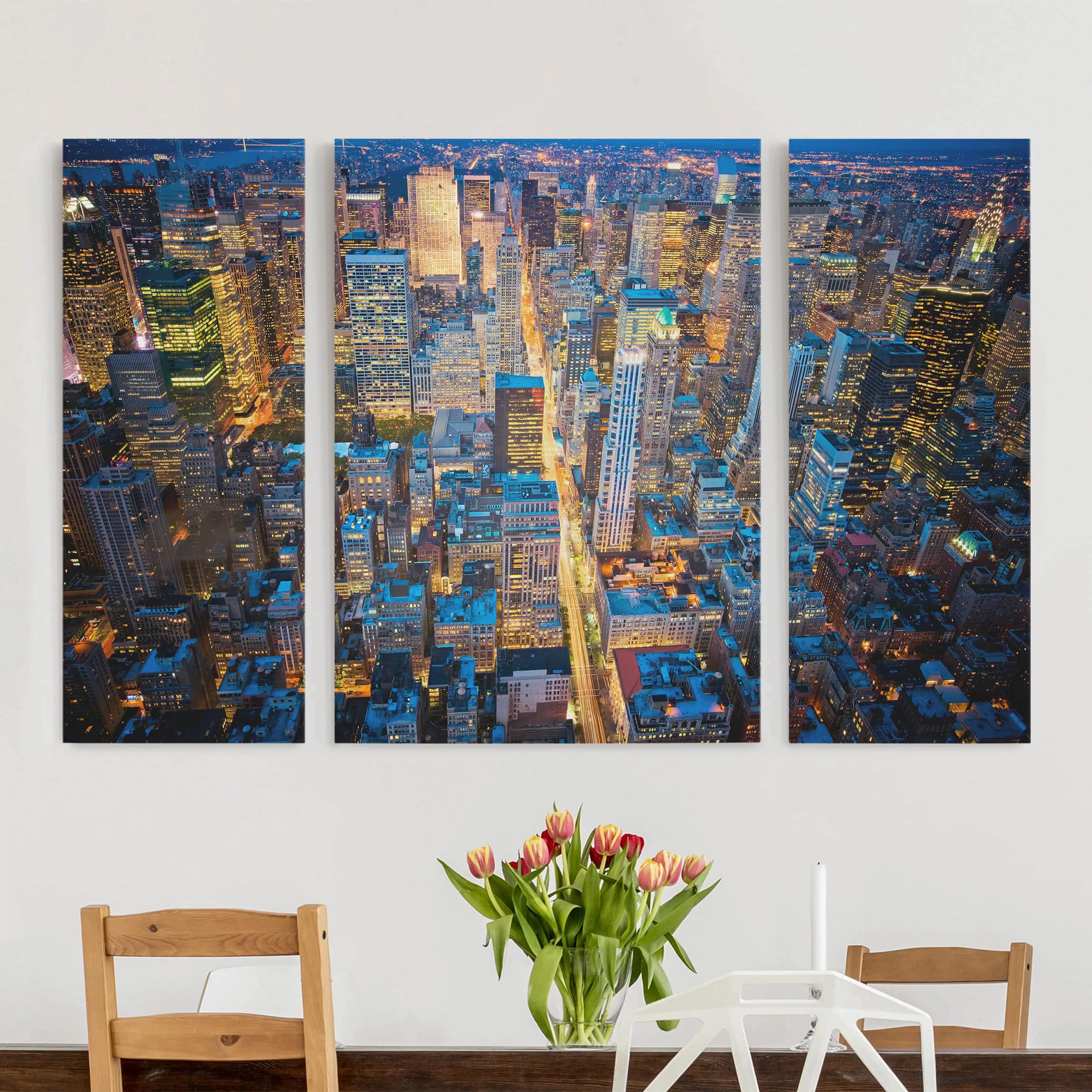 3-teiliges Leinwandbild Architektur & Skyline - Querformat Midtown Manhatta günstig online kaufen