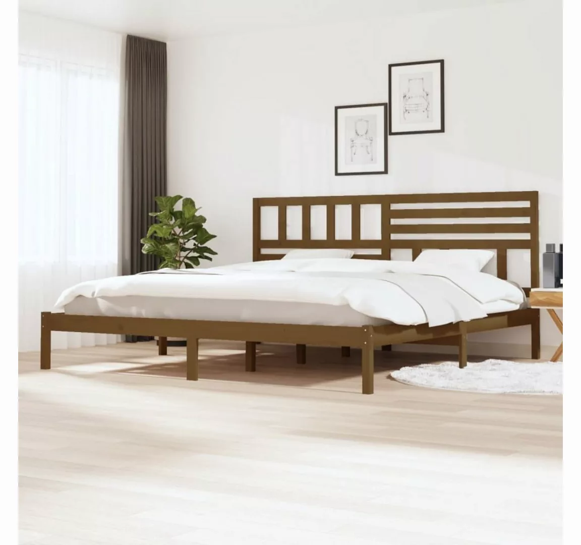 furnicato Bett Massivholzbett Honigbraun Kiefer 200x200 cm günstig online kaufen