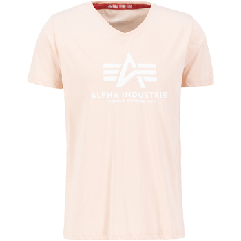 Alpha Industries  T-Shirts & Poloshirts Basic T-Shirt BL V-Neck - pale peac günstig online kaufen