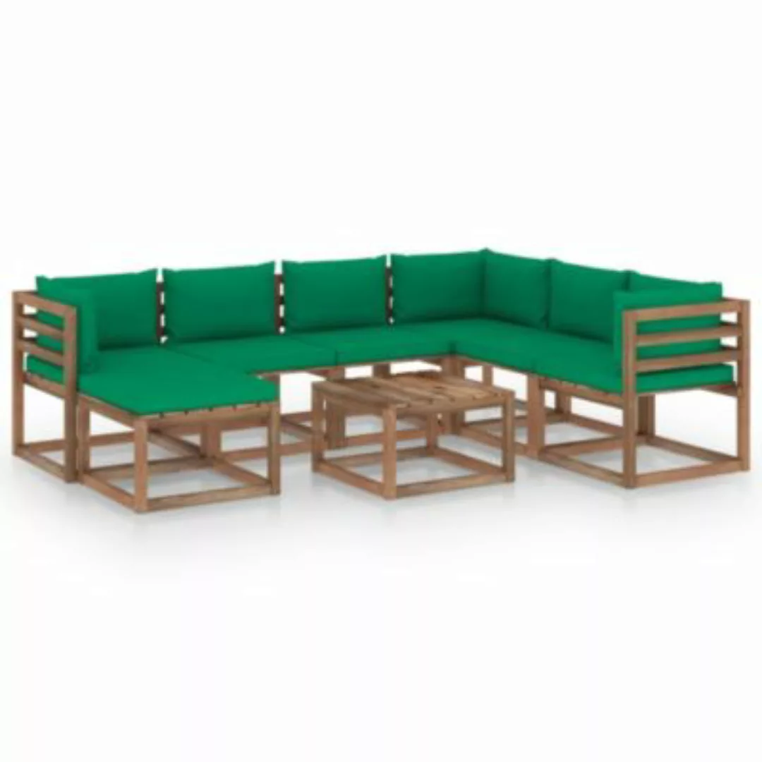 8-tlg. Garten-lounge-set Mit Kissen Grün günstig online kaufen
