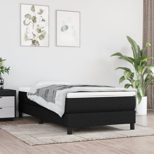 vidaXL Bett Boxspringbett mit Matratze Schwarz 80x200 cm Stoff günstig online kaufen