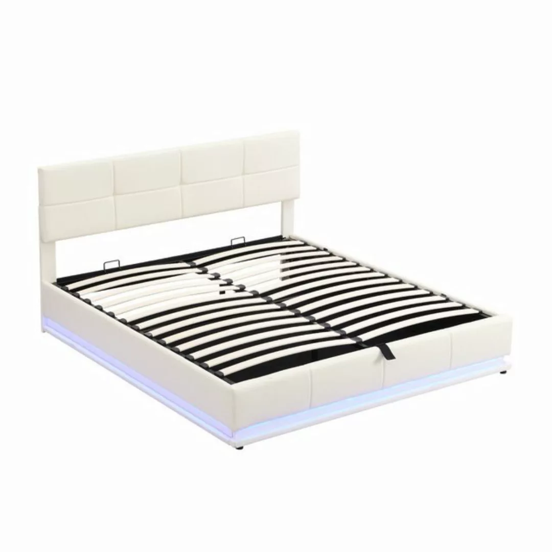 Gotagee Polsterbett Doppelbett LED 180x200 Jugendbett Funktionsbett Kunstle günstig online kaufen