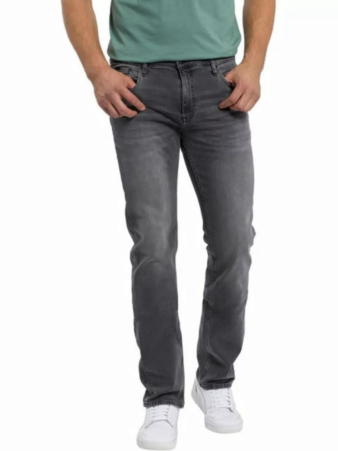 Cross Jeans Herren Jeans Damien - Slim Fit - Grau - Anhtracite günstig online kaufen