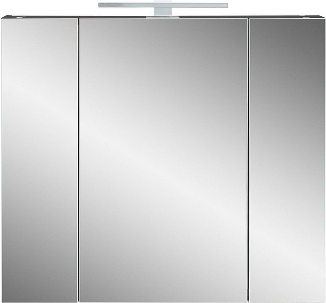 FURNARO Badezimmerspiegelschrank Badezimmer Spiegelschrank Graphit 76 x 71 günstig online kaufen