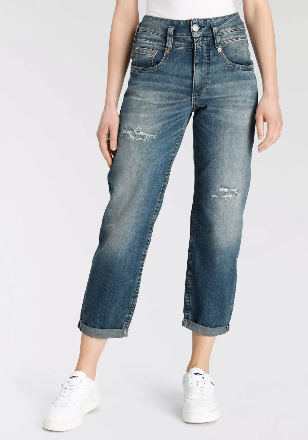 Herrlicher Boyfriend-Jeans "Jeans Pitch HI Tap Organic Denim", Abriebeffekt günstig online kaufen