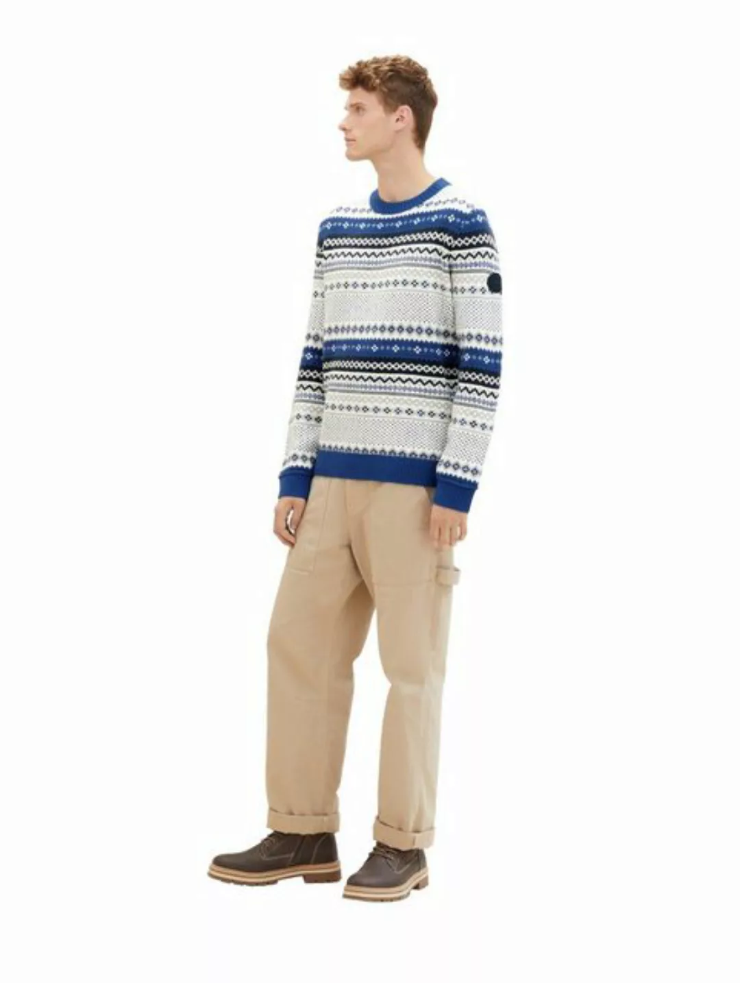 TOM TAILOR Norwegerpullover mit Karomuster günstig online kaufen