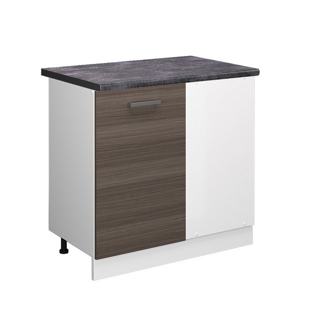 Vicco Eckunterschrank R-Line, Grau/Weiß, 86 cm, AP Anthrazit günstig online kaufen