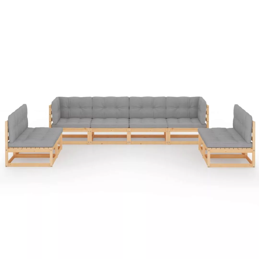 8-tlg. Garten-lounge-set Mit Kissen Kiefer Massivholz günstig online kaufen