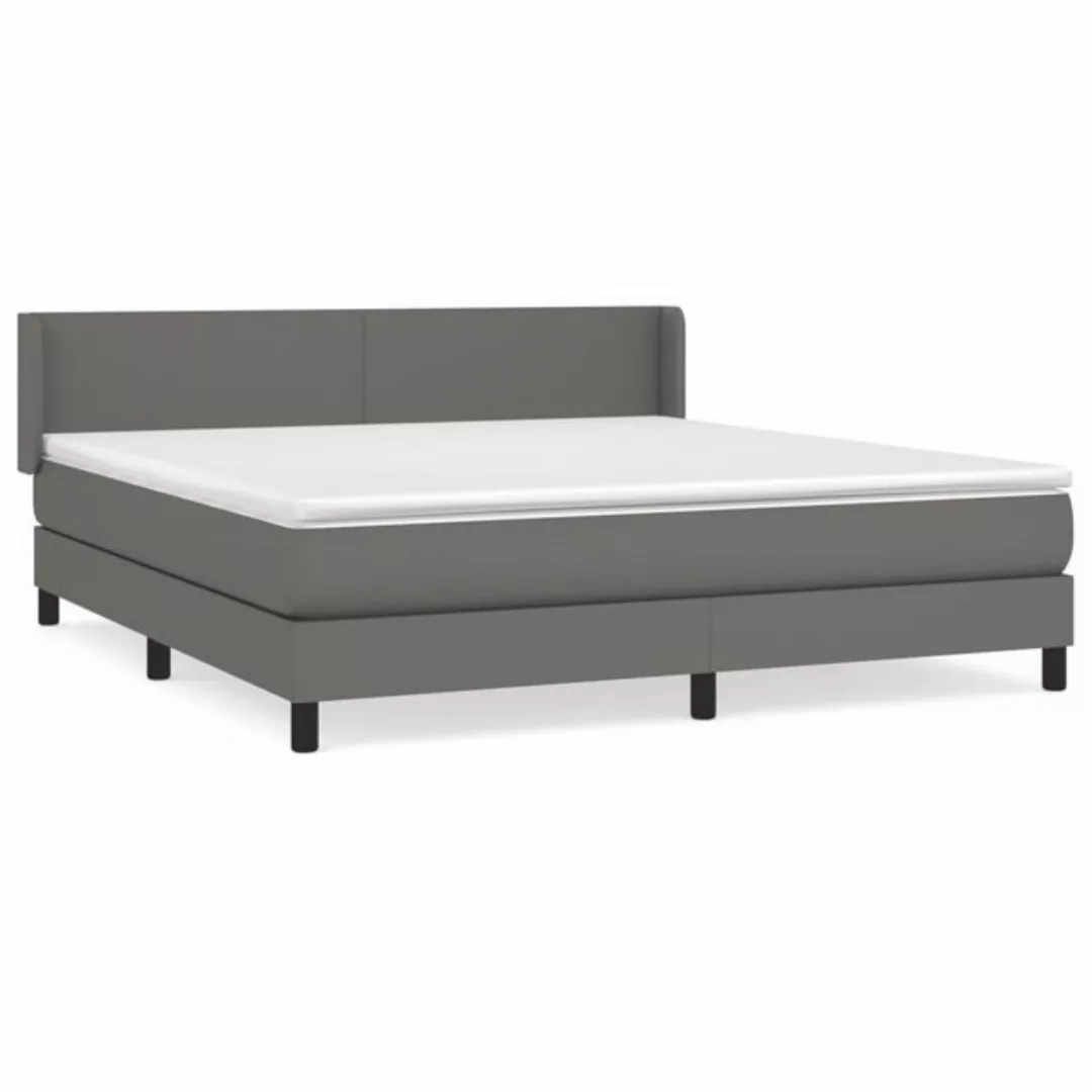 vidaXL Boxspringbett Bett Boxspringbett mit Matratze & Topper Kunstleder ve günstig online kaufen