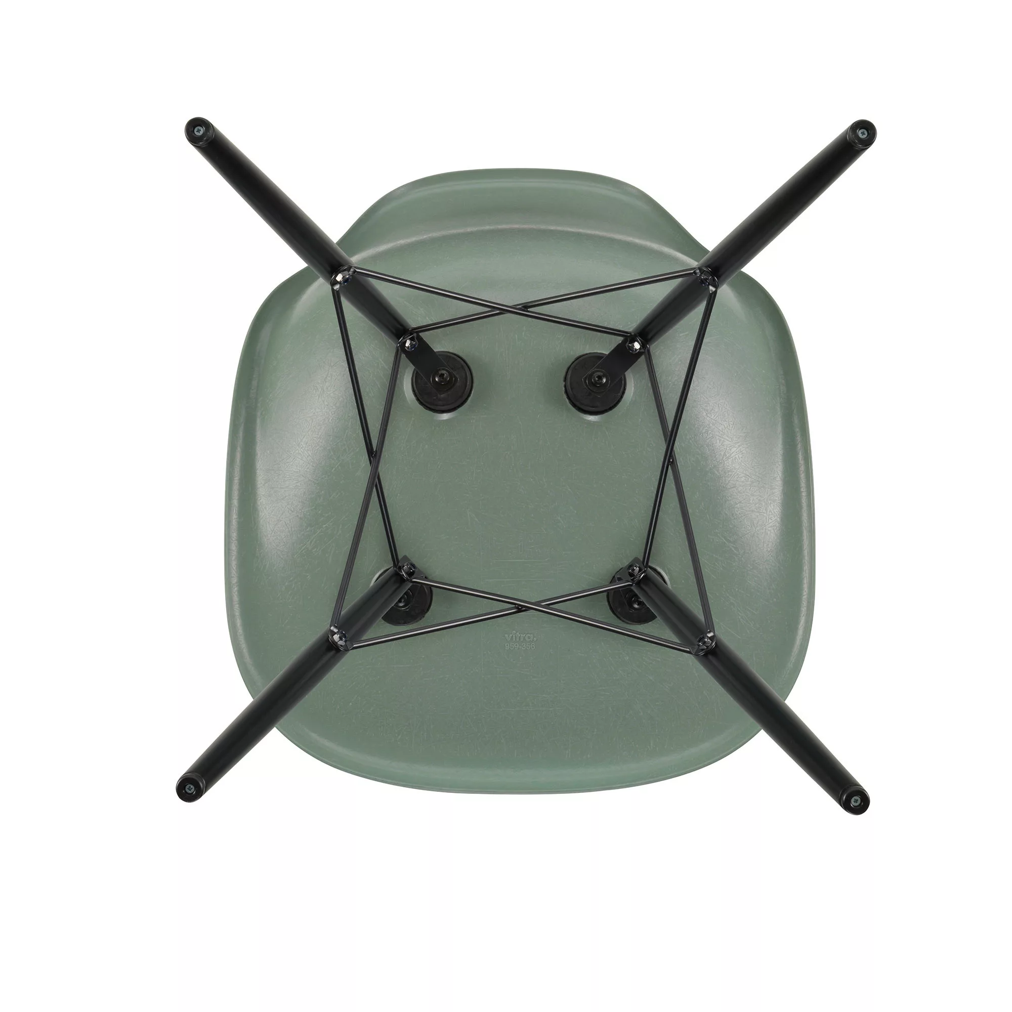 Vitra - Eames Fiberglass Side Chair DSW Ahorn schwarz - meeresschaum grün/S günstig online kaufen