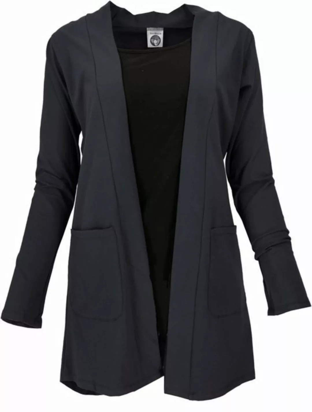 Guru-Shop Langjacke Offener Cardigan, lange Jacke - schwarz alternative Bek günstig online kaufen