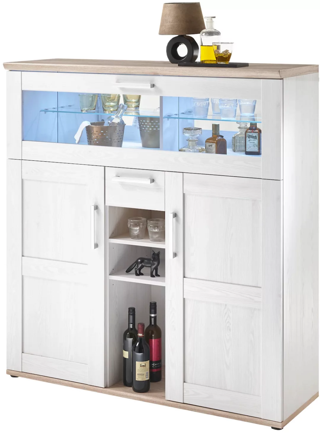 HBZ Barschrank »Romance«, (1 St.), im Landhausstil, Highboard mit Bar günstig online kaufen