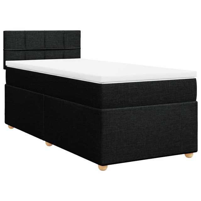 vidaXL Boxspringbett, Boxspringbett mit Matratze Schwarz 100x200 cm Stoff günstig online kaufen