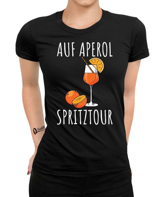 Quattro Formatee Kurzarmshirt Auf Aperol Spritz Spritztour - Lustiger Spruc günstig online kaufen