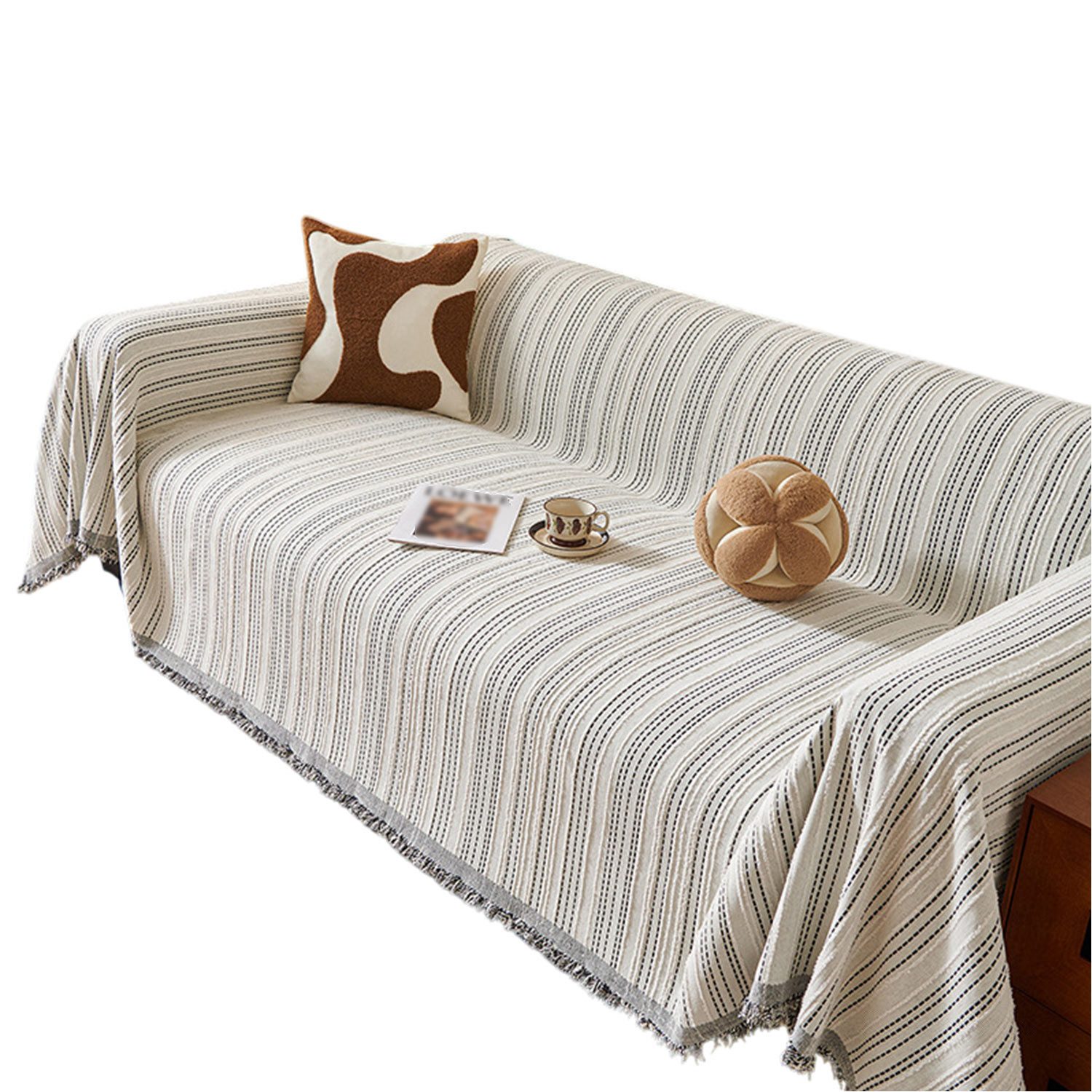 Refttenw Sofahusse Sofa Überwurfdecke Streifen Sofaüberwurf günstig online kaufen