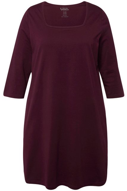 Ulla Popken Longshirt Longshirt A-Linie Carree-Ausschnitt 3/4-Arm günstig online kaufen