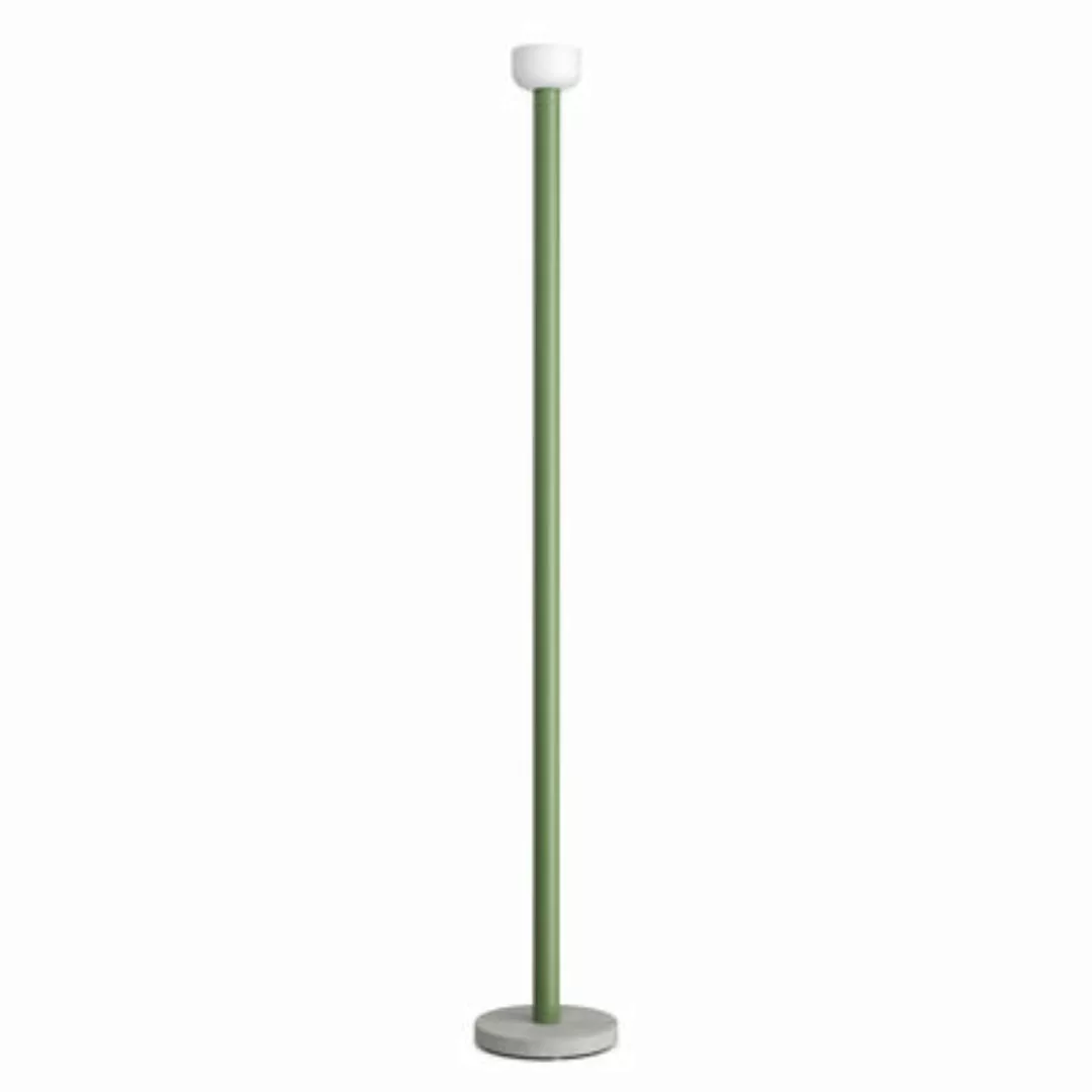 Stehleuchte Bellhop metall glas stein grün / Zement-Fußplatte - H 178 cm - günstig online kaufen