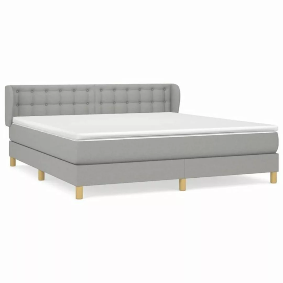 furnicato Bett Boxspringbett mit Matratze Hellgrau 160x200 cm Stoff (1-tlg) günstig online kaufen