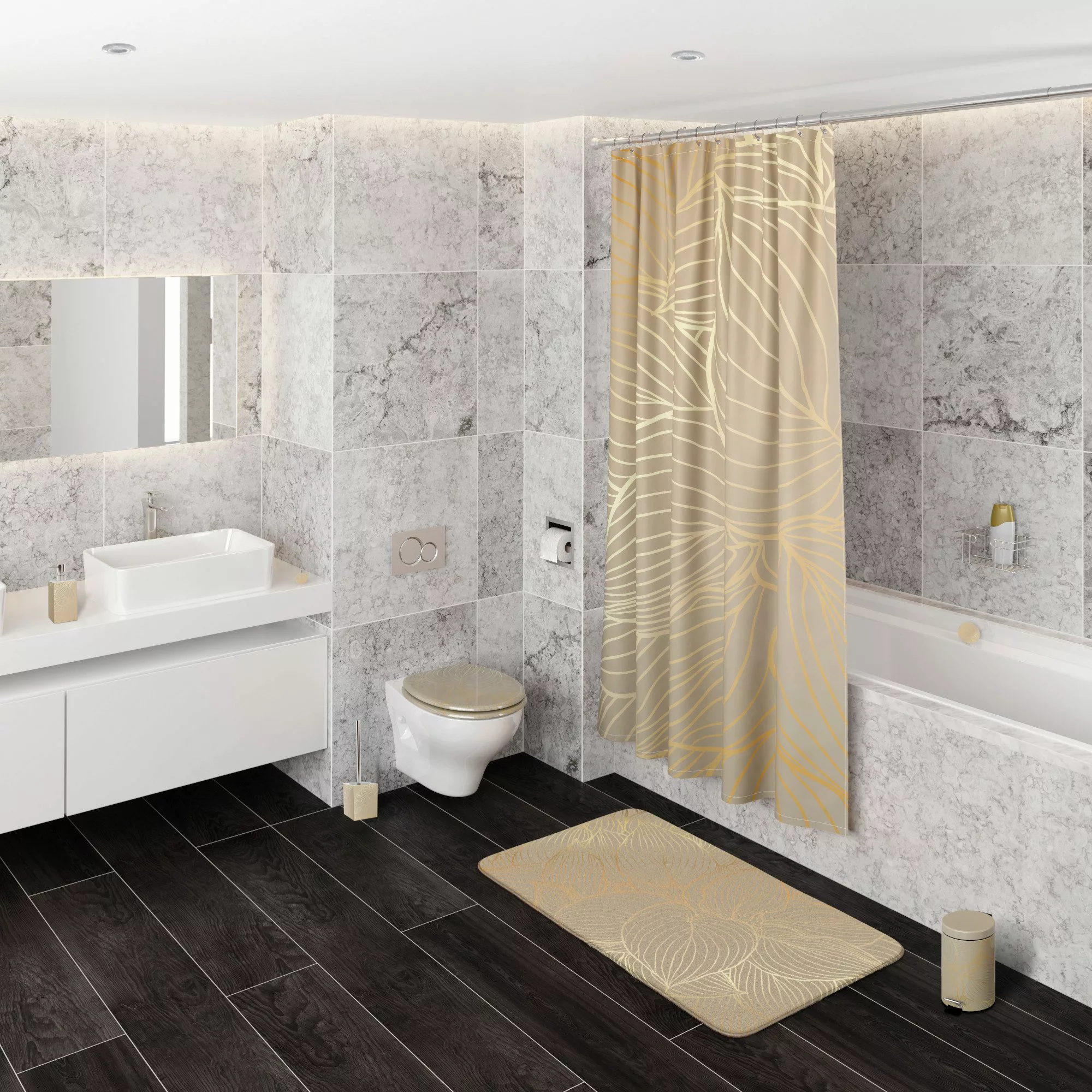 SANILO Badezimmer Set Seifenspender und WC Bürste Hosta günstig online kaufen