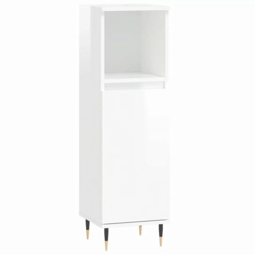 vidaXL Midischrank Badschrank Hochglanz-Weiß 30x30x100 cm Holzwerkstoff (1- günstig online kaufen