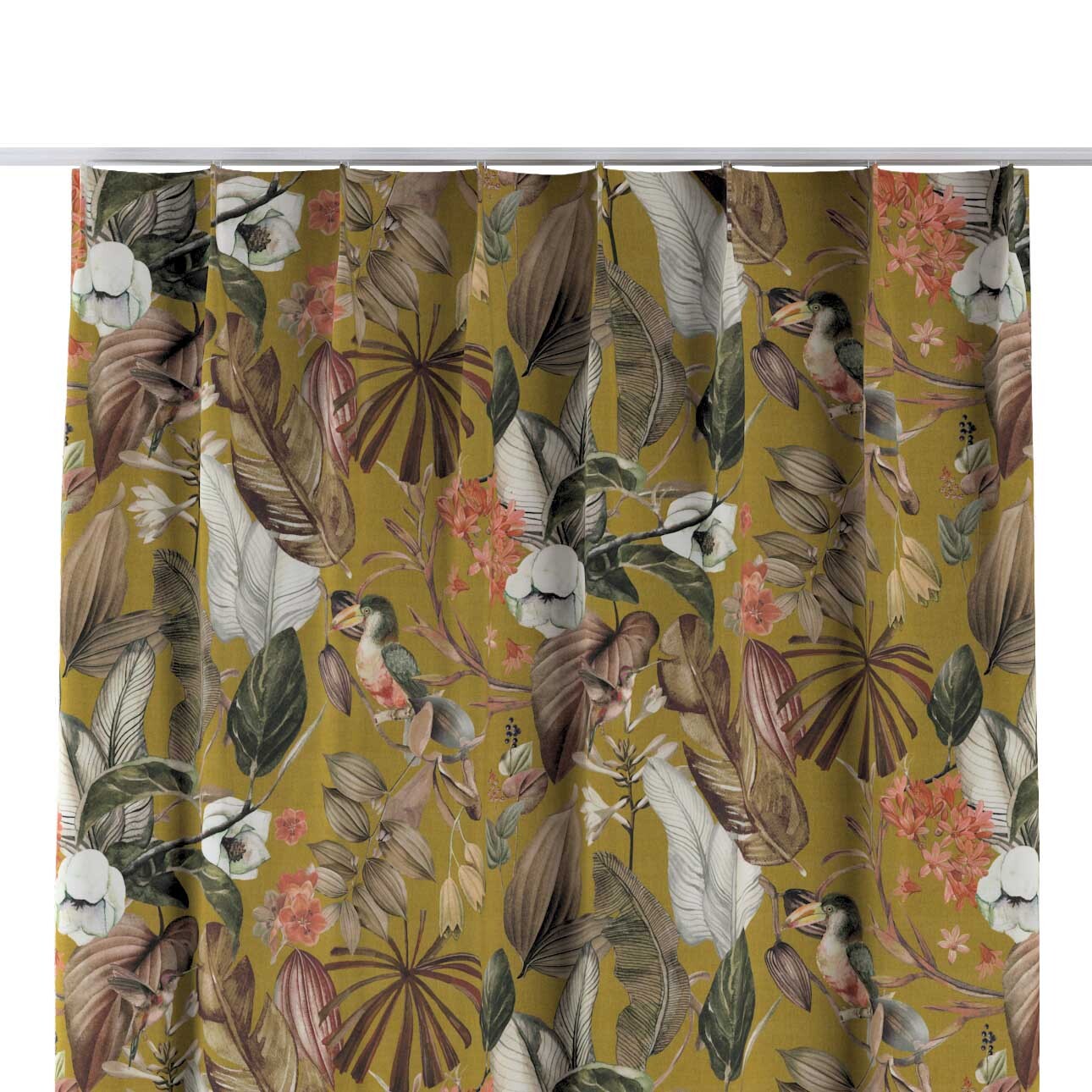 Vorhang mit flämischen 1-er Falten, senfgelb, Abigail (143-09) günstig online kaufen