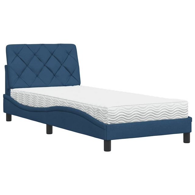 vidaXL Bett Bett mit Matratze Blau 80x200 cm Stoff günstig online kaufen