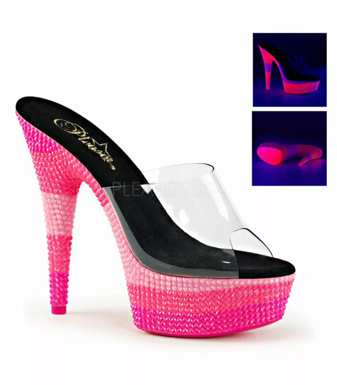 Plateau Pantolette DELIGHT-601UVS - Neon Pink (Schuhgröße: EUR 35) günstig online kaufen