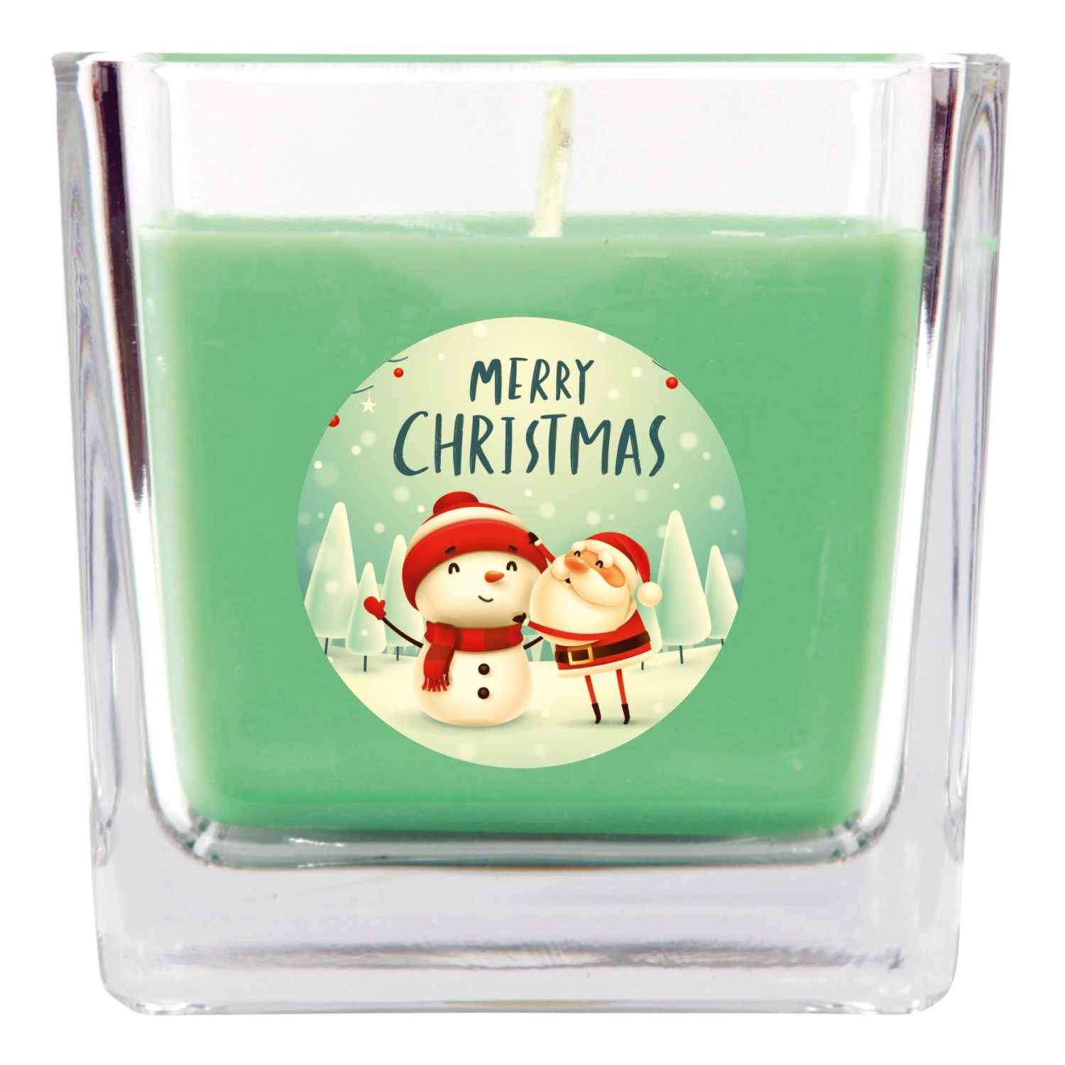 HS Candle Duftkerze & Glas Weihnachten Grün Bonbon 50h günstig online kaufen