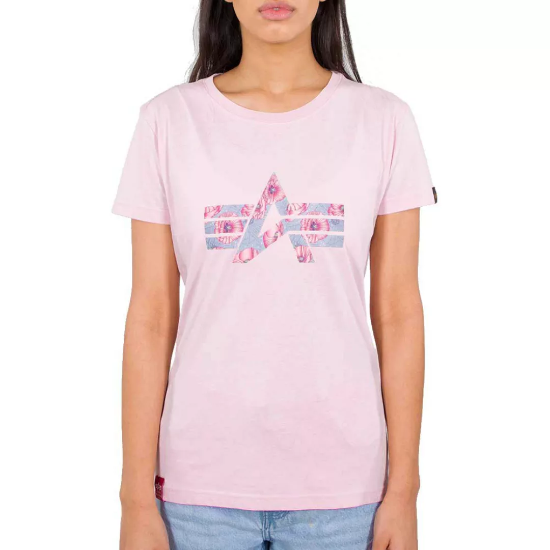 Alpha Industries Flock Flower Print Kurzärmeliges T-shirt M Pastel Pink günstig online kaufen