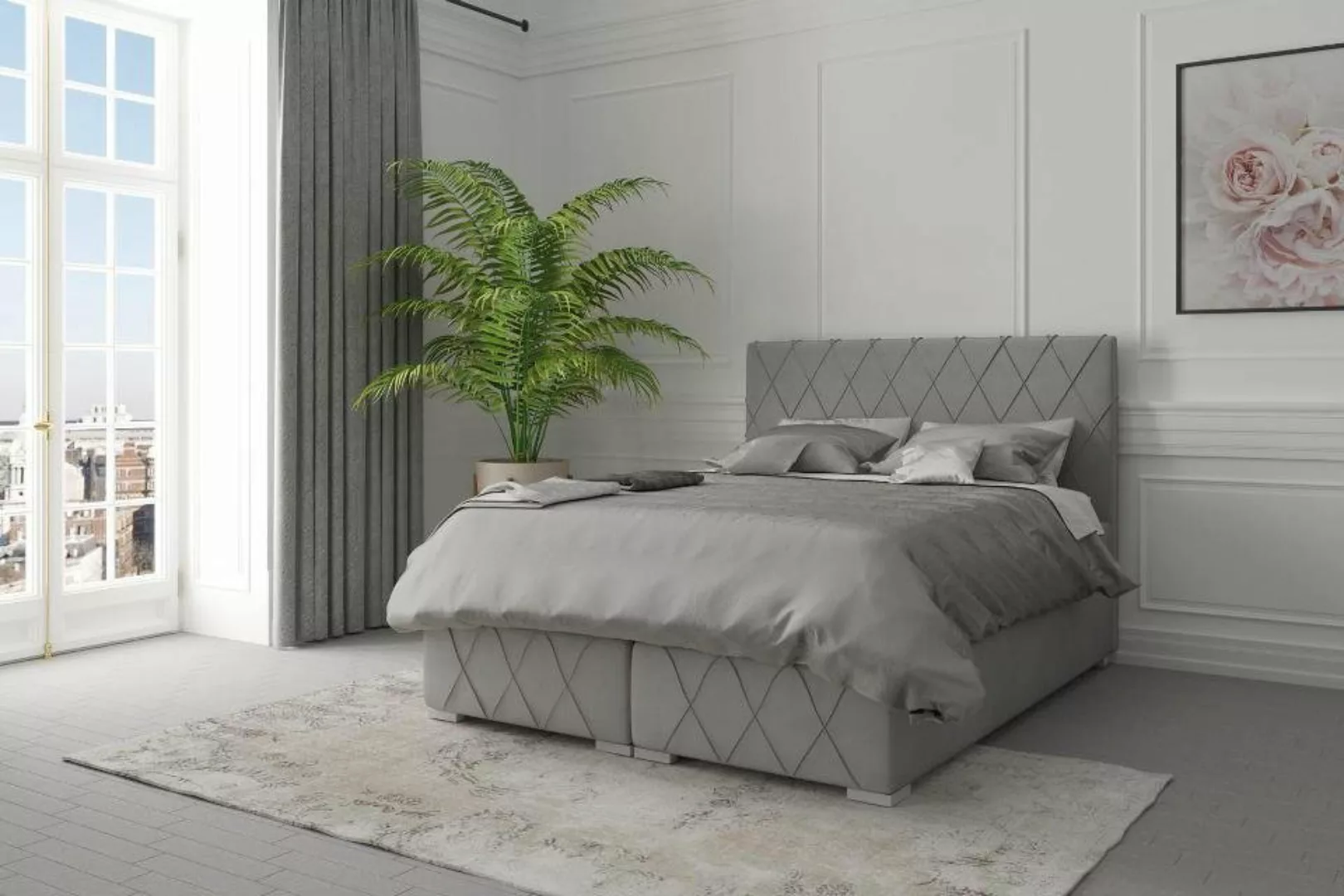 JVmoebel Bett Doppel Bett Komplett Matratze Boxspring Topper Betten Kasten günstig online kaufen