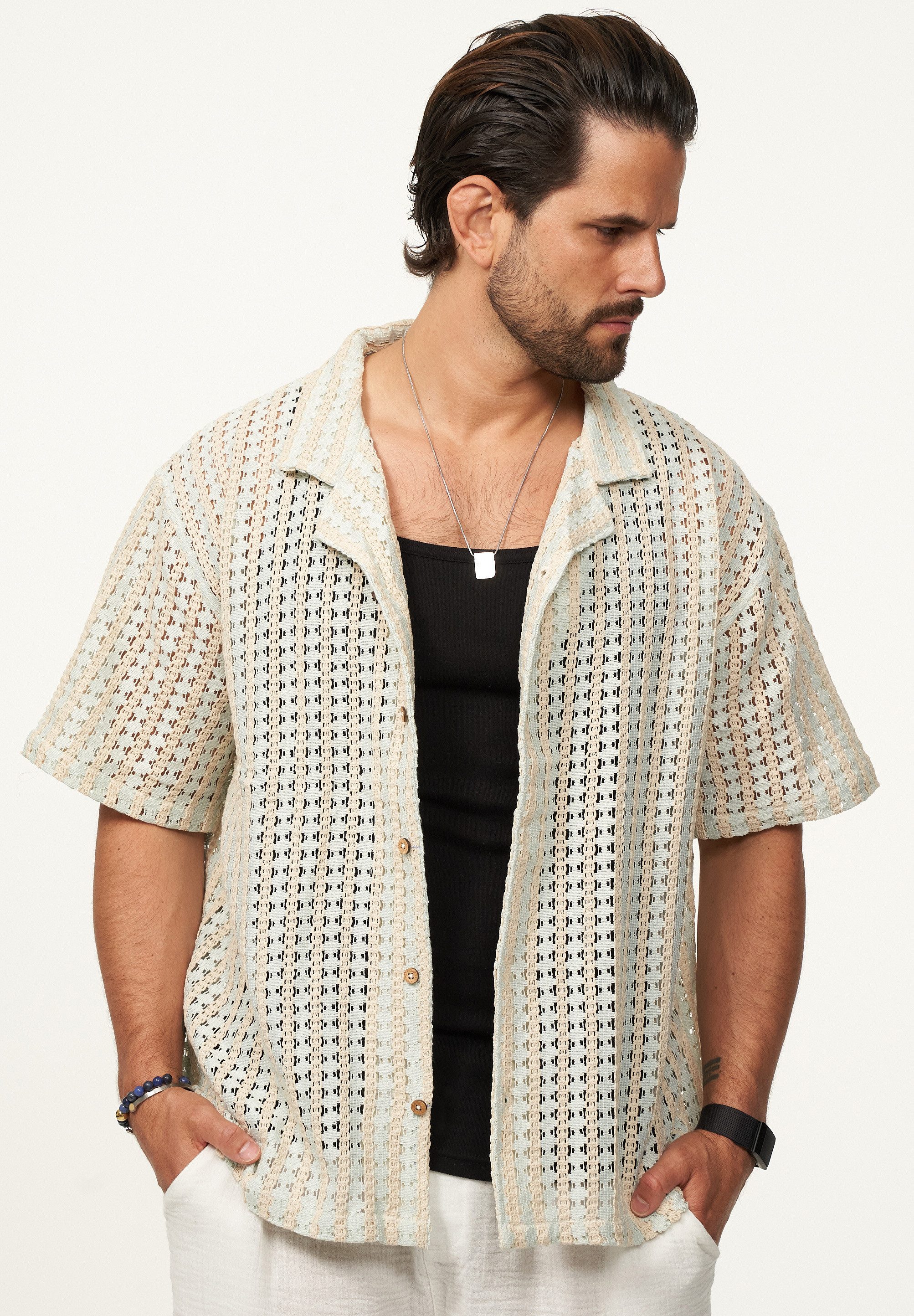 SOULSTAR Kurzarmhemd im Vintage Summer-Look Herren günstig online kaufen